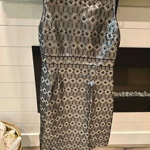 Tory Burch knee length dress. Black/Silver/Grey with some sheen.